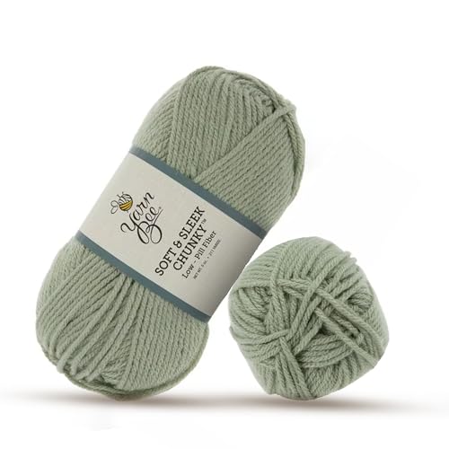 Yarn Bee 5 - Bulky Yarn for Crocheting & Knitting – Soft Yarn Skein – 211 Yards of Low Pill Acrylic Yarn for Crocheting Blankets, Hats, & More – Craft Supplies for Handcrafting, Sage