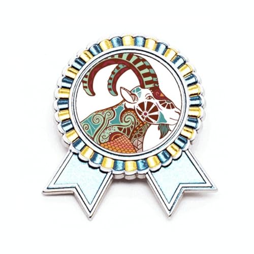 Broche Capricorne en métal de taille M avec constellation zodiacale