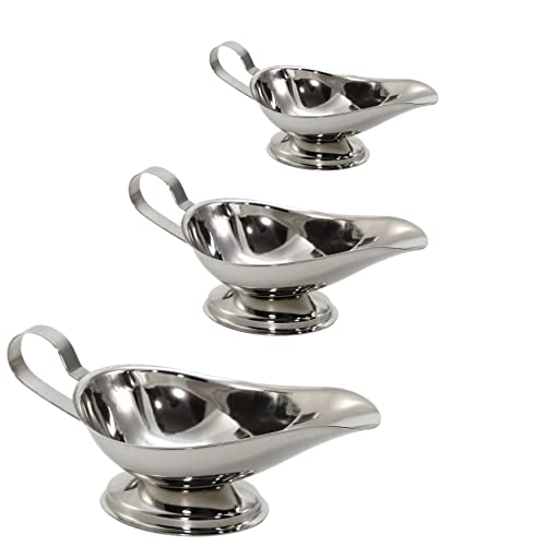 3 Piece Stainless Steel Gravy Boat Set, Small, Medium And Large Size Combo #TOP24