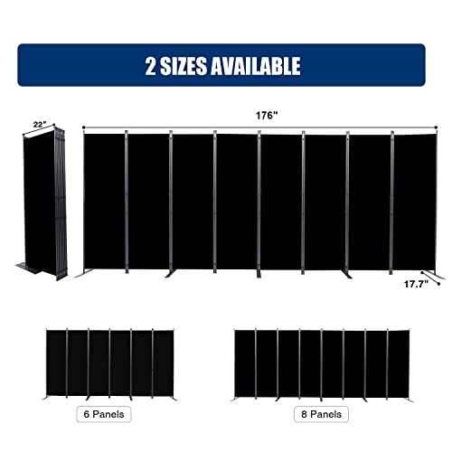 Room Divider and Folding Privacy Screens, 8 Panel Wide Room Divider Wall Screen for Room Separtition, Partition Room Dividers Fabric Panel Wall Dividers Freestanding for Office, Bedroom, Studio Dorm