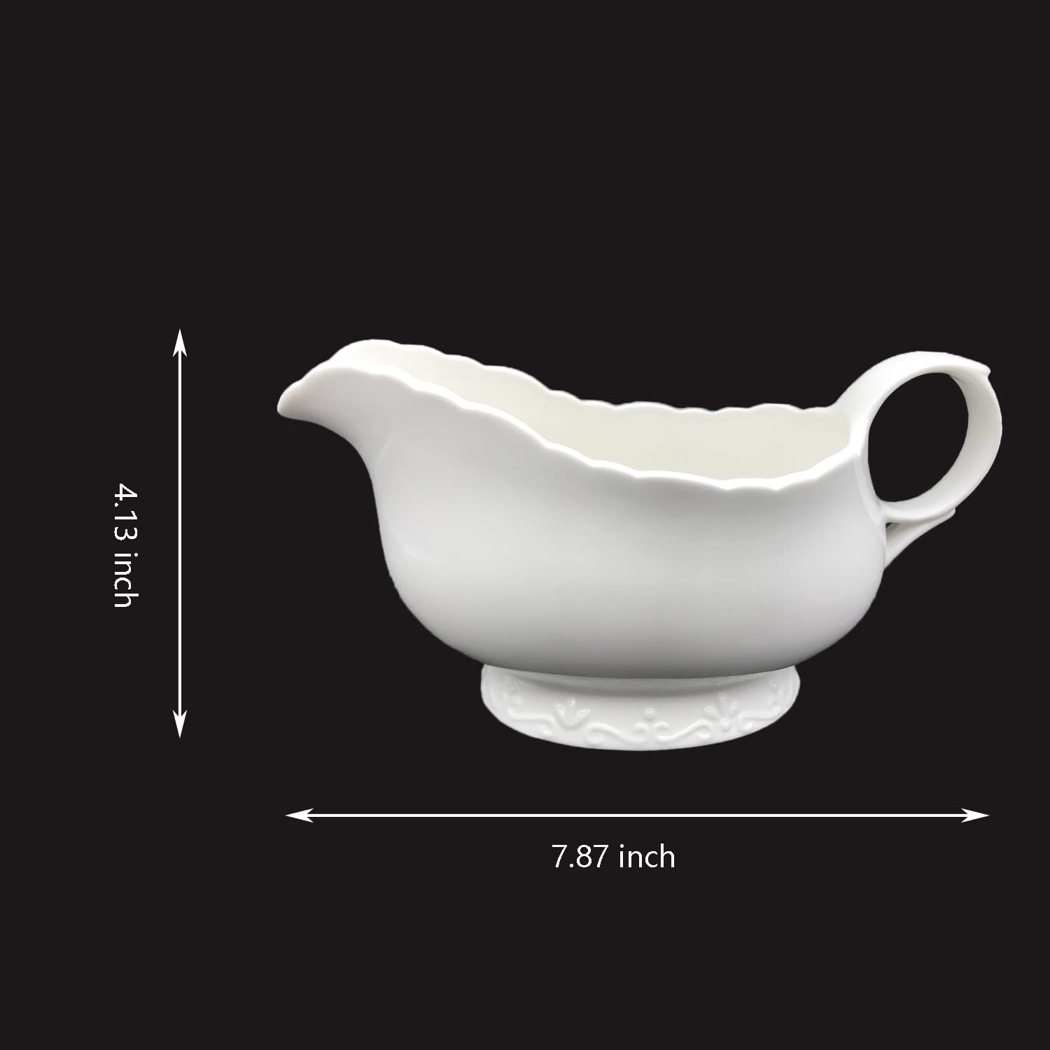 Ceramic Gravy Boat- 16 OZ Super Large Capacity Sauce Boat, 450ML (450 ML)