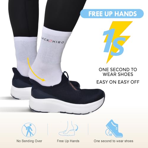 Image of JACKSHIBO Men's Wide Toe Box Slip in Free up Hands Orthopedic Walking Shoes | Slip On Arch Support Casual Sneakers, Zero Drop Cushion Sole, Metatarsal Pads