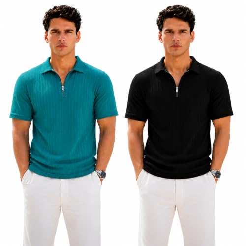 Image of Preneum Men's Polo T‑Shirt | Comfortable Rich Polycotton, Band Collar, Regular Fit | Stylish & Premium All Day Wear (Available in Plus Sizes)