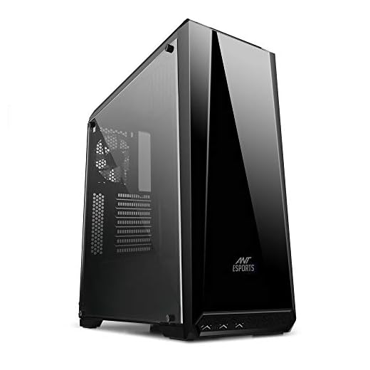 Ant Esports ICE-100TG Mid Tower Gaming Cabinet Supports ATX, Micro-ATX, Mini-ITX Motherboard with Transparent Tempered Glass Side Panel, 1 x 120 mm Black Rear Fan Preinstalled Mid Tower Cabinet (Black)