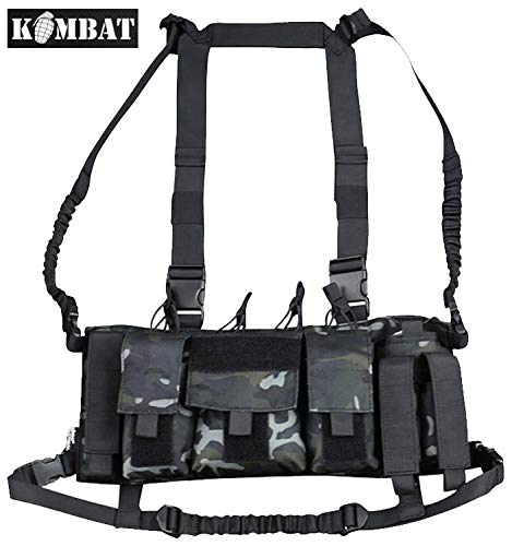 Combat Tactical Army Trojan Chest Rig Utility Webbing Pouch Molle Vest Military - Image 2