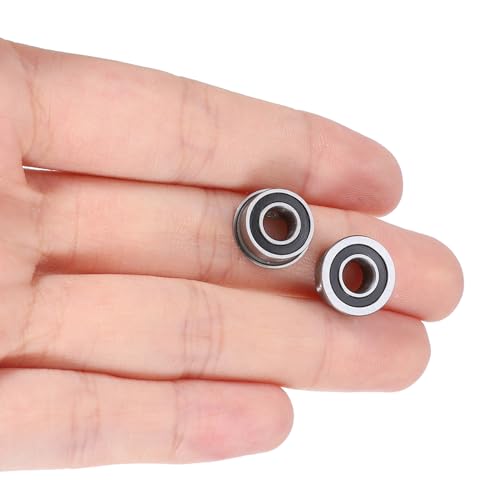 QUARKZMAN F693-2RS Flanschkugellager 3x8x4mm Doppelt abgedichtetes Chromstahl-Flanschlager, 10 Stück.