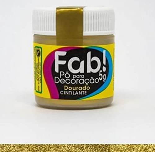 Kit FAB 10 Corantes Glitter Comestível Pó Brilhante P/Doces, Bolos e Cupcakes