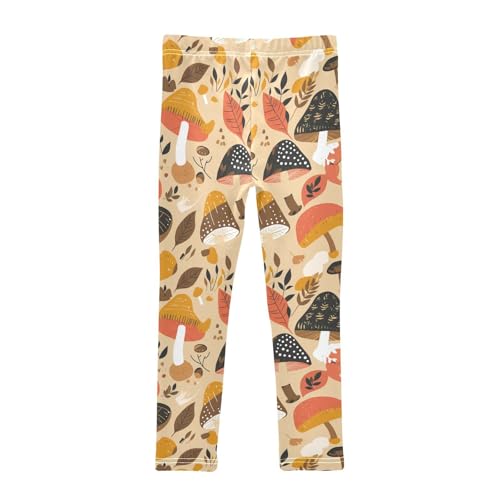 KLL Safari Mushroom Pattern Design Toddler Girl Athletic Leggings Casual High Waisted Leg Yoga Pants Running2