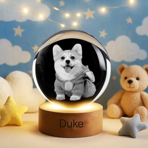 BBGDP Lámpara De Noche Personalizada Con Bola De Cristal Y Fases Lunares, Personalizada Con Tu Fecha De Nacimiento, Regalo Romántico De Aniversario, Cielo Nocturno Según La Fecha