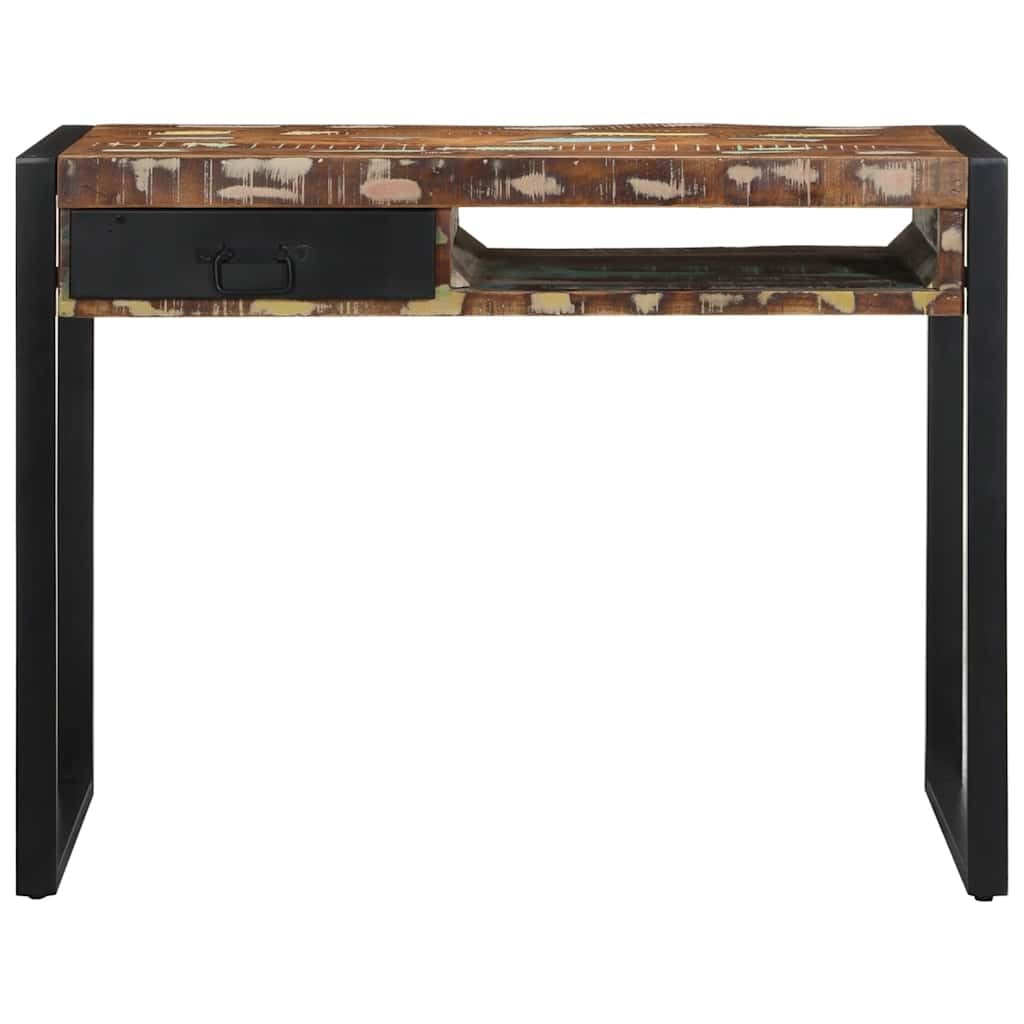 Scrivania in legno massiccio anticato, multicolore, 100 x 50 x 75 cm
