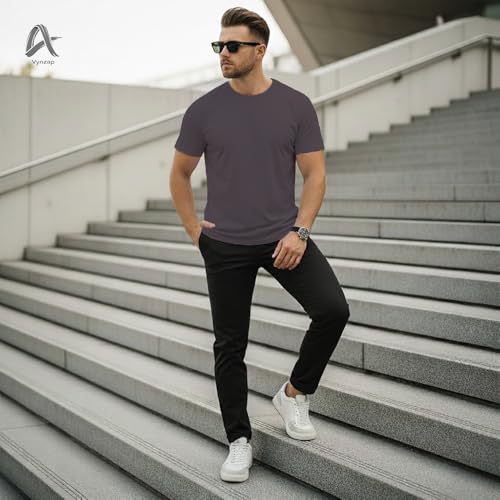 Image of Men's 100% Cotton Crew Neck T-Shirt | Regular Fit | Soft & Breathable | Casual Everyday Wear