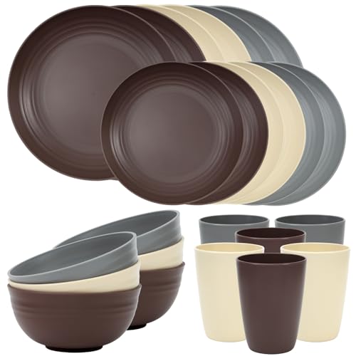 Quatish 24-Piece Unbreakable Plastic Set