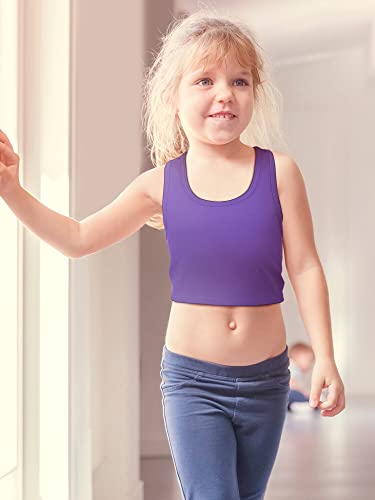 Geyoga 6 Pieces Girls Dance Tank Top Racerback Crop Top Sleeveless Dance Outfit for Ballet Hip hop Athletic wear4