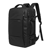 BANGE Mochila Executiva Masculina Reforçada de 40L Expansível Antifurto Impermeável para Notebooks de Até 17.3 Polegadas (Preto)