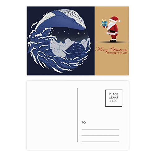 Cartes postales Blue Ocean Waves originales pour éviter les vœux banals de Noël lot 20