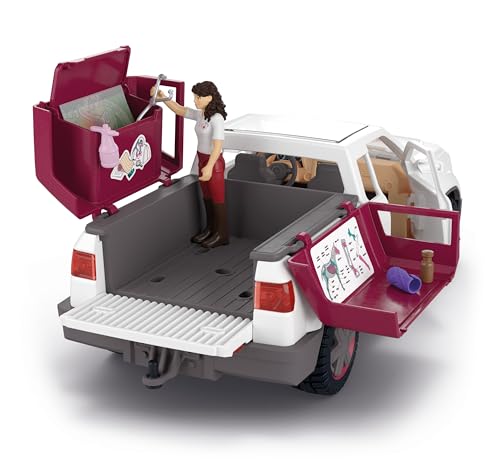 Image of Schleich Horse Club - 90Pc Mobile Vet and Trailer Playset - Kids 5+ | 42704