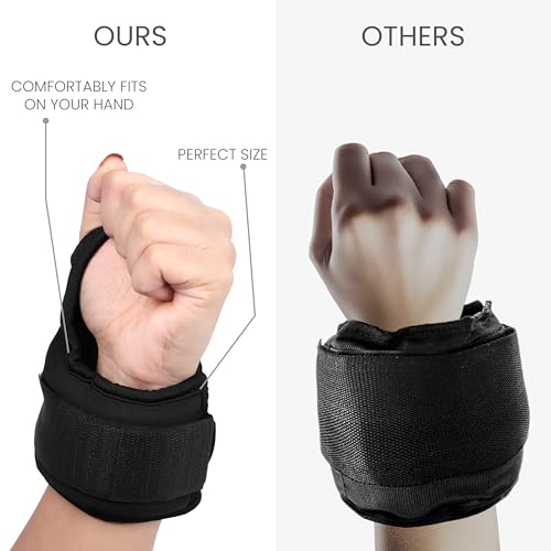 Belle Vous Lot de 2 Poids de Poignet Noirs - Bracelet Lesté Poignet et de Cheville - Sangle de 0,5 kg - Leste de Musculation Adapté aux Bras et aux Jambes - Pour Femme et Homme – Image 5