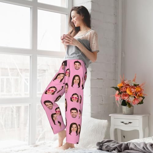 Custom Face Pajamas Pants for Women Men, Personalized Funny Pajama Bottoms with Photo, Customized Pj Pants Gift for Christmas4