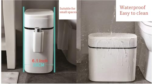 Caneca de basura rectangular slim de 12 litros blanca miniatura 5