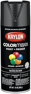 Krylon K05505007 COLORmaxx Spray Paint and Primer for Indoor/Outdoor Use, Gloss Black 12 Ounce (Pack of 1)