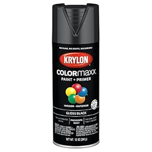 Krylon K05505007 COLORmaxx Spray Paint and Primer for Indoor/Outdoor Use, Gloss Black 12 Ounce (Pack of 1)