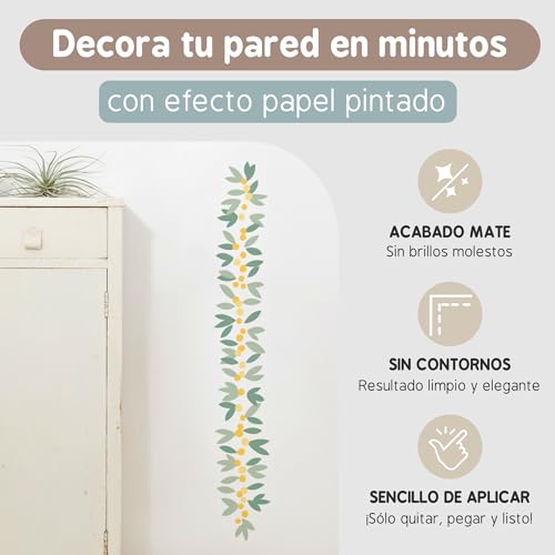 TRESXICS Decorative Wall Stickers Daisy Leaves, 582 Pieces, Original and Durable Vinyl Wall Sticker, Wallpaper Wall Effect - Image 2