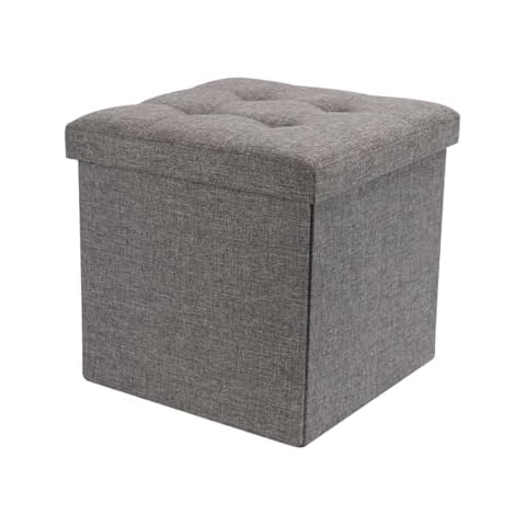 Dripex Folding Ottoman Storage Box with Cushion Cover