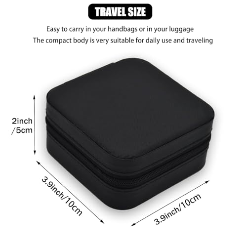 Image of Zephorus Leather Small Jewelry Box For Necklace, Bracelet, Pendant, Earring Travel Portable Jewelry Case (Black)