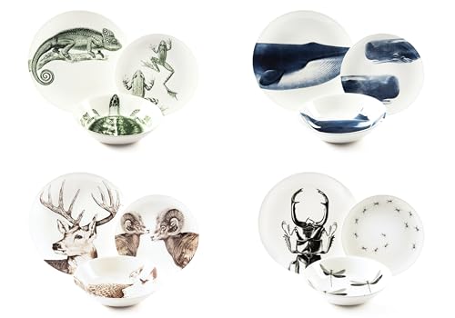 Imagen de Excelsa Faune & Flore Vajilla de cerámica de 12 piezas