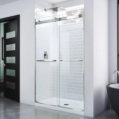 DreamLine Essence 44-48 inch W x 76 inch H Frameless Bypass Shower Door in Chrome