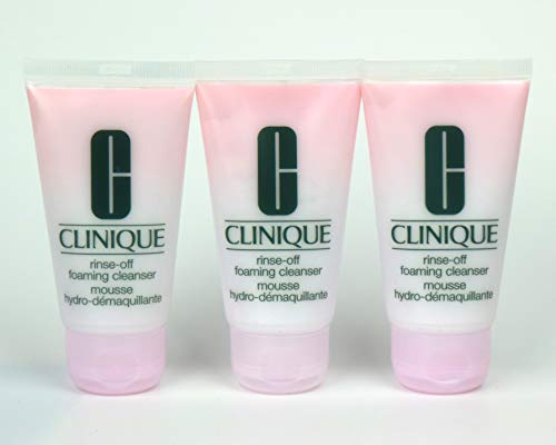 Pack of 3 x Clinique Rinse Off Foaming Cleanser 1.7 oz each, Mini Size Unboxed