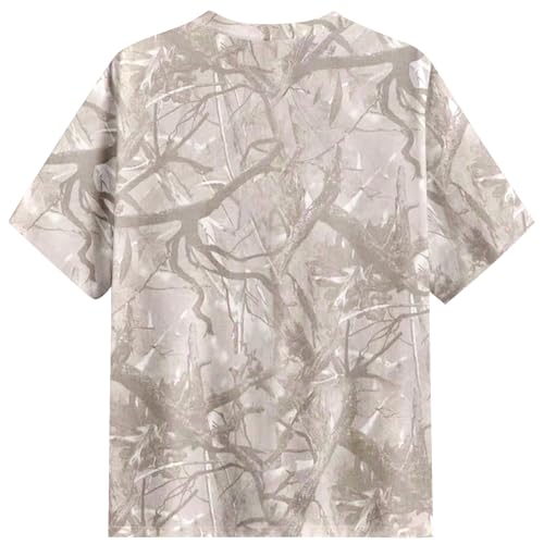 Image of Womens Camo Shirt Oversized Maple Leaf Short Sleeve T Shirts Tops | Loose Fit,White Camo T-Shirt,Crew Neck,Half Sleeve,Everyday Outfits,Gym,Workout,Home,Work,Hiking,2026 Basic Tee