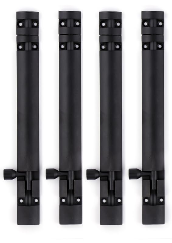 Image of Premium Heavy Aluminium 8 Inch Tower Bolt | Door Stopper | Door Lock Latch for Home, Office Doors,Main Doors,Windows | kundi | chitakni | Chitkini(Black Finish)(Pack of 4)