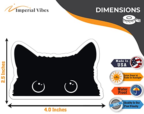 Imperial Vibes | Peeking Cute Black Cat | Vinyl Decal For Car Truck Van Suv Window Wall Cup Laptop, Waterproof Vinyl Bumper Sticker | 2Pack 4 X 2.5 Inches | - Imp 019 #TOP6