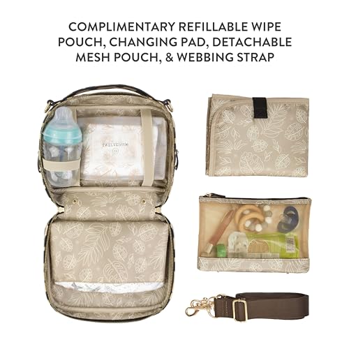 Image of TWELVElittle Luxe Diaper Clutch - Crossbody Diaper Bag with Portable Changing Pad, and Zip Out Pouch | Portable Changing Pad