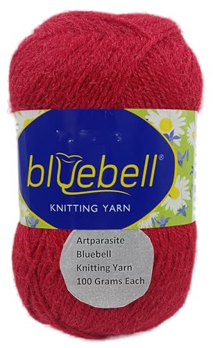 Image of 1 Pieces Blue Bell Wool, 100 gm Each Thick Yarn Best Used with Knitting Crochet Needles Wool Yarn for Knitting Needle Acrylic Thread Knitting Yarn (Red)