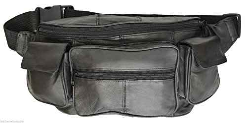 Jumbo fanny pack with valcro pocket on each side Leatherboss brand2