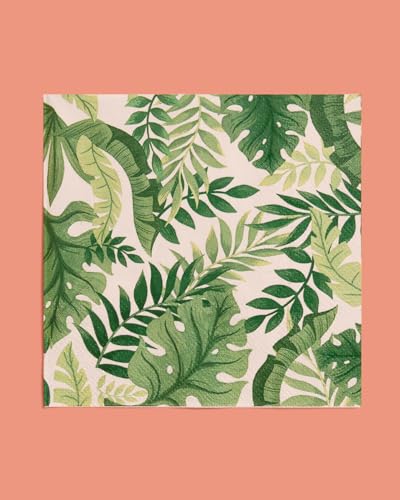 xo, Fetti Animal Print Safari Napkins - 3-ply, 24 pcs | Jungle Cocktail Napkins, Zoo Dinner Party Setting, Kids Wild Birthday Decoration, Rainforest Tablescape
