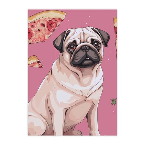 Stickers imperméables carlin pizza rose pour bouteille eau - 2