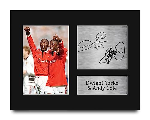 HWC Trading Dwight Yorke & Andy Cole Gifts Printed Signed Autograph Picture for Fans and Supporters - US Letter Size