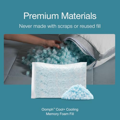 Image of Coop Home Goods Extra Oomph Cool+ Pillow Fill, Gel-Infused, Plus Shaped Memory Foam Filling for More Airflow, Extra Fill Filler for Eden Cool+ Pillows, GREENGUARD Gold & CertiPUR-US Certified