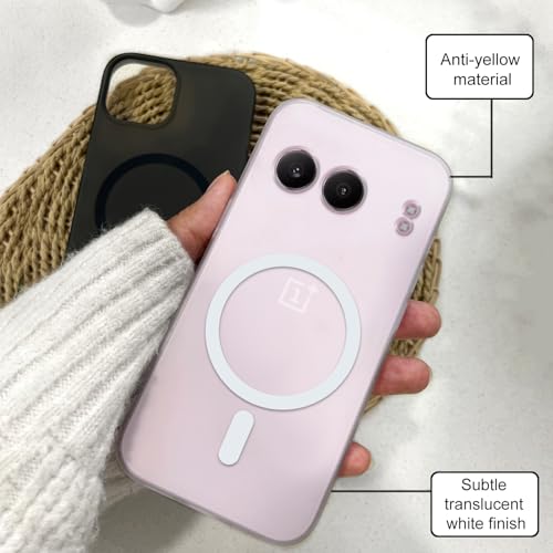 Image of COLORflow Back Cover Compatible with OnePlus Nord 4 5G | White Matte Finish | MAG-Safe | Slim Soft Touch Case with Anti-Slip Grip & Camera Protection