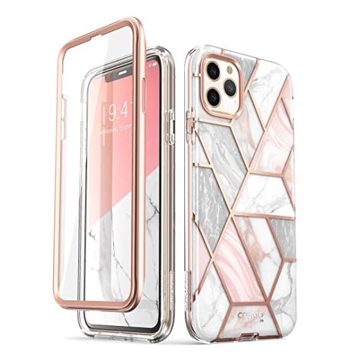 i-Blason Cosmo Series Case for iPhone 11 Pro Max 2019 Release, Slim Full-Body Stylish Protective Case with Built-in Screen Protector (Marble)