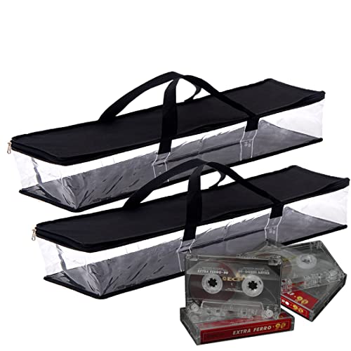 Imperius Cassette Tape Bag-Organizer-Carrier-Storage-Dust,Moisture Free-Hold 30 Set Of 2 #TOP1