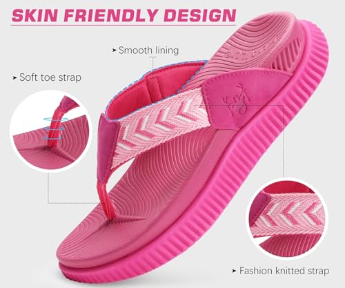 Image of KuaiLu Womens Orthotic Flip Flops with Arch Support Cushion Recovery Sandal