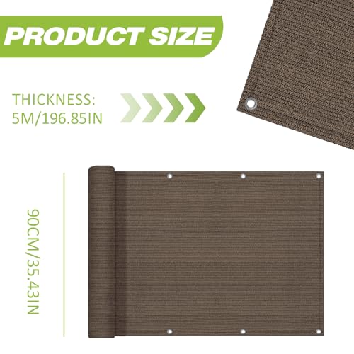 Filet de Confidentialité 0,9x5m pour Balcon Anti Vis-à-Vis avec Cordes - 2