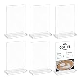 6 Stück Tischaufsteller A5 Acryl Aufsteller Menükartenhalter Preisschilder Aufsteller A5 T-Ständer Tischkartenhalter für Büro Restaurant Cafe Shop Hochzeit
