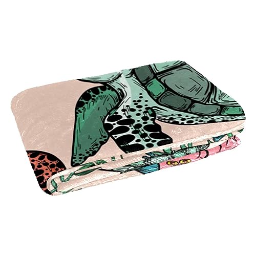 Couverture chaude pour frissonner moins sur le canapé motif tortue - 3