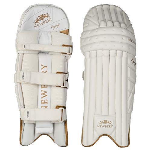 Newbery Cricket Legacy Batting Pads, White/Gold, Junior Cover