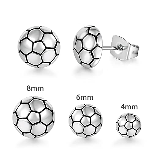 Sport Stud Earrings Set for Women and Men Hypoallergenic Sports Enthusiast Basketball Football Volleyball Tennis Ball Earrings Pack of 3 Pairs2